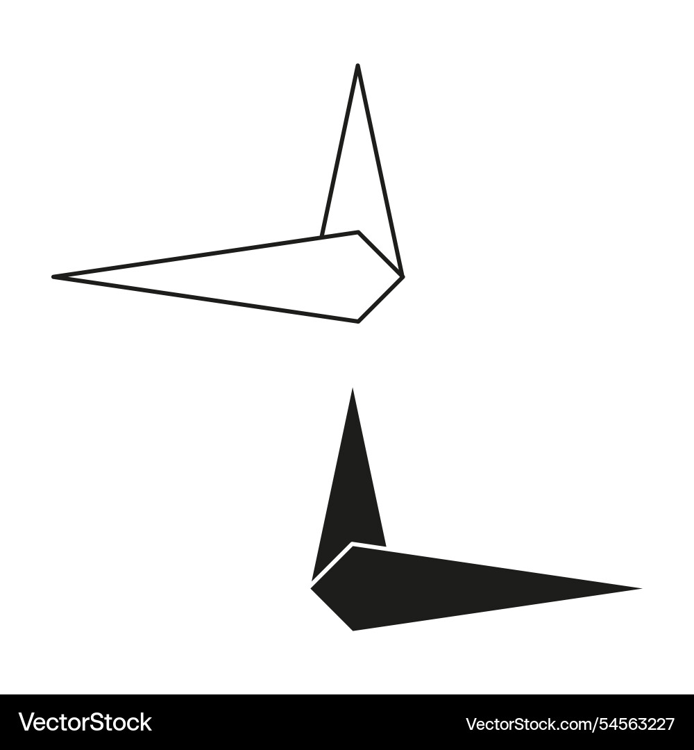 Minimalist angular geometric shapes in black Vector Image