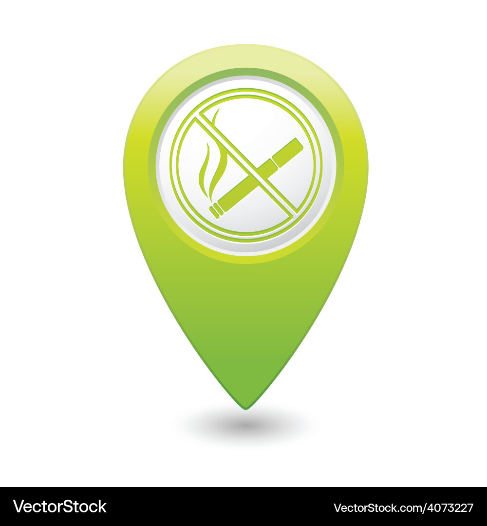 Nosmoking green map pointer vector image