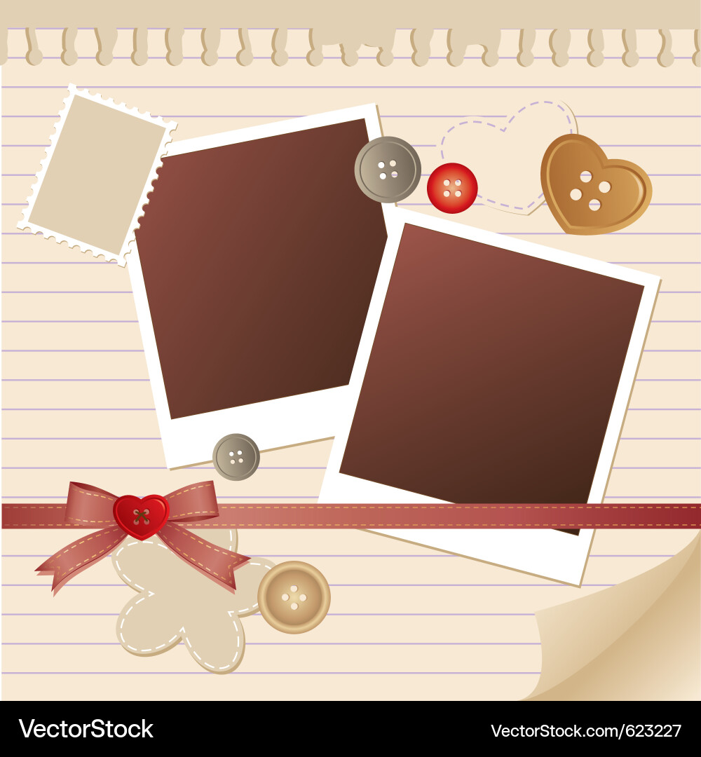Paper Frame with Decorative Elements Vector Image