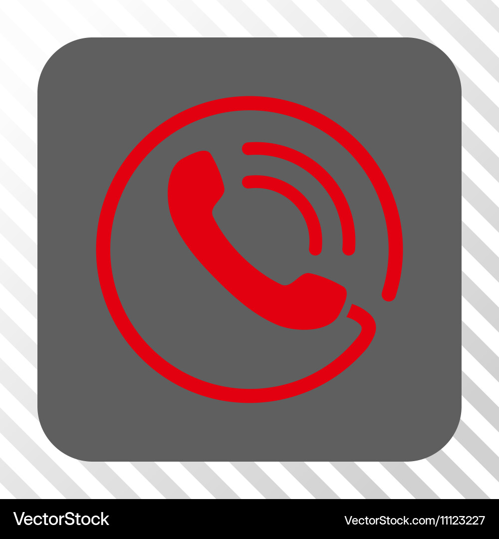 Phone call rounded square button vector image