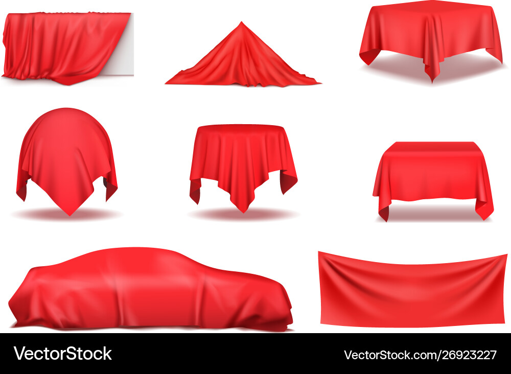 Red Silk Cloth Coverings Royalty Free Vector Image