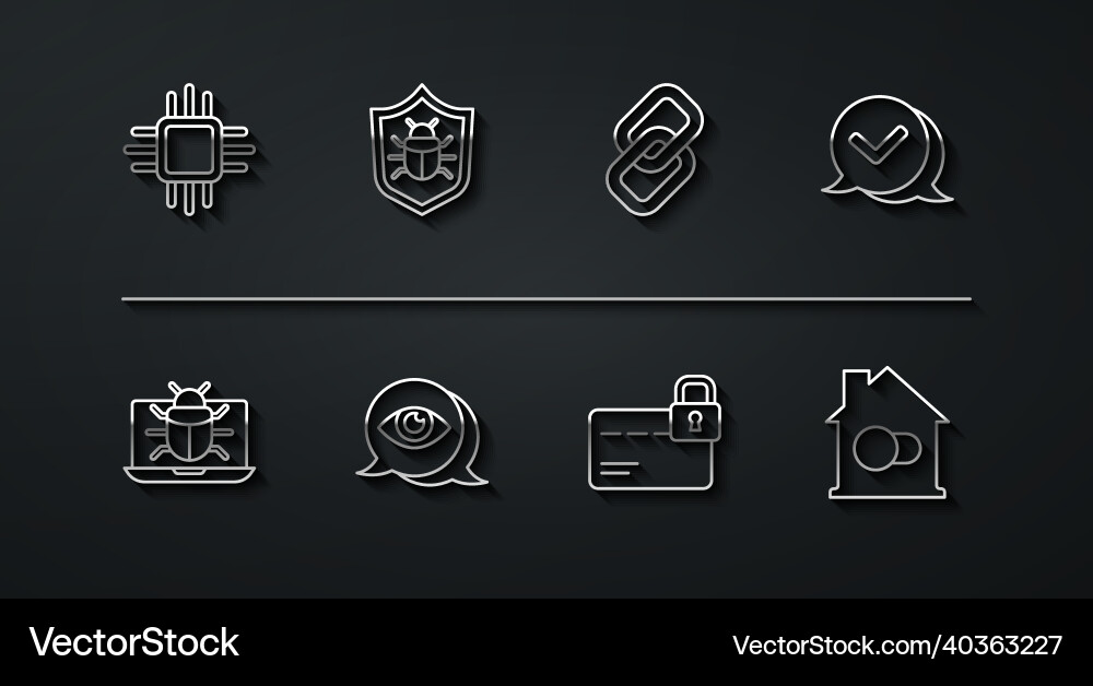 Set line processor with microcircuits cpu system Vector Image