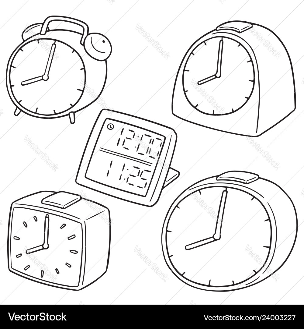 Set of clock Set of clock Vector Image
