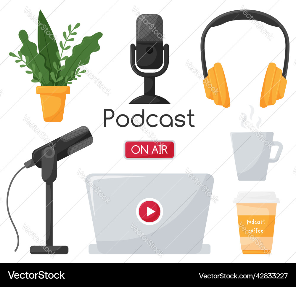 Set of elements symbolizing recording Set of elements symbolizing recording Vector Image