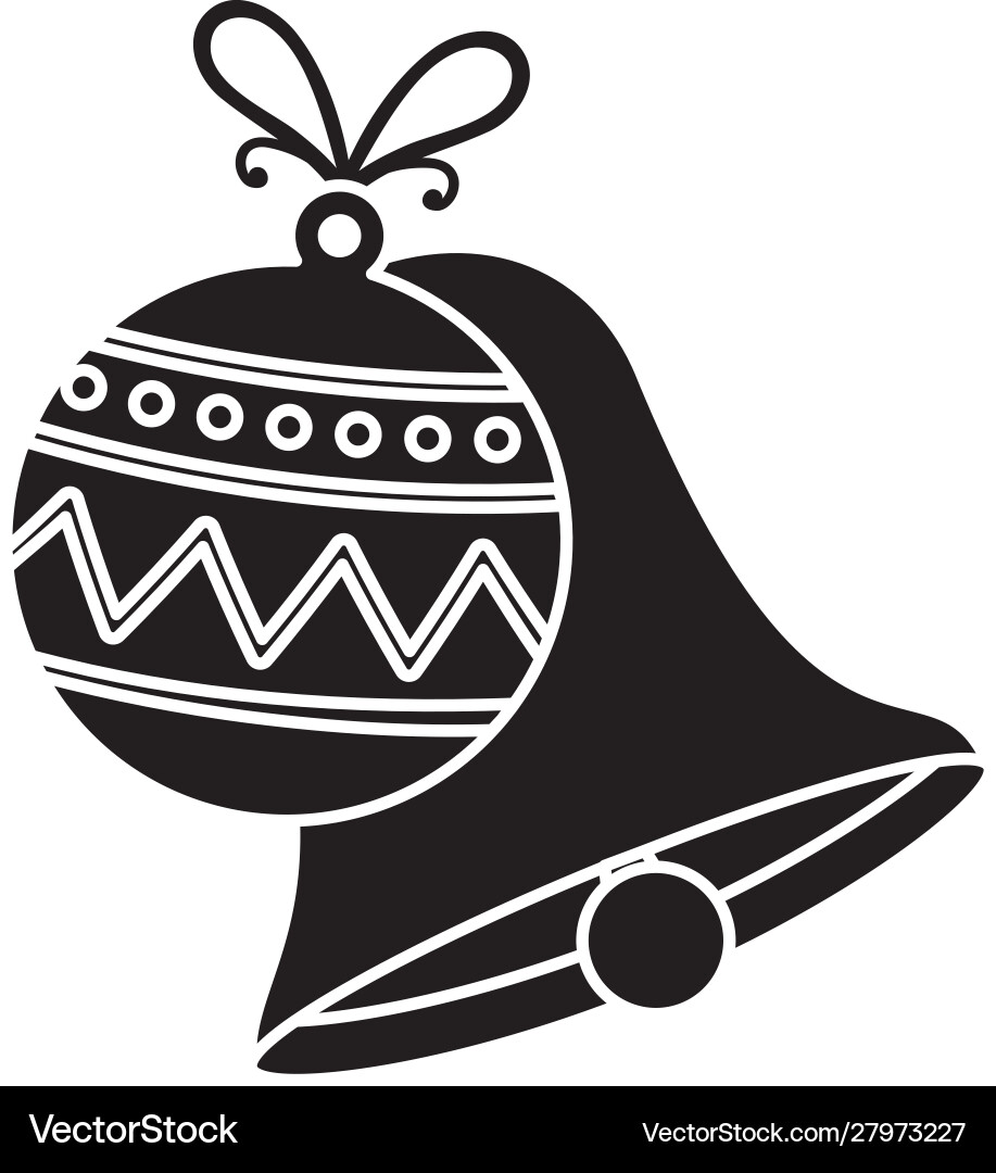 Silhouette bell with ball christmas decoration – Royalty-Free Vector |  VectorStock, image size:917x1080