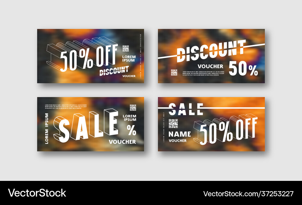 Stock set discount voucher template Stock set discount voucher template vector image