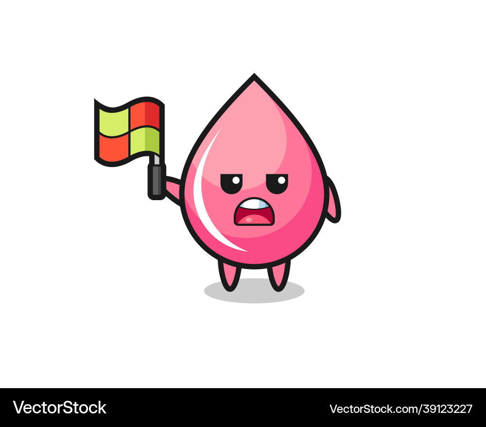 Strawberry drop juice character as line judge Strawberry drop juice character as line judge Vector Image