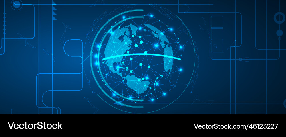 Technology data background idea of global Technology data background idea of global vector image