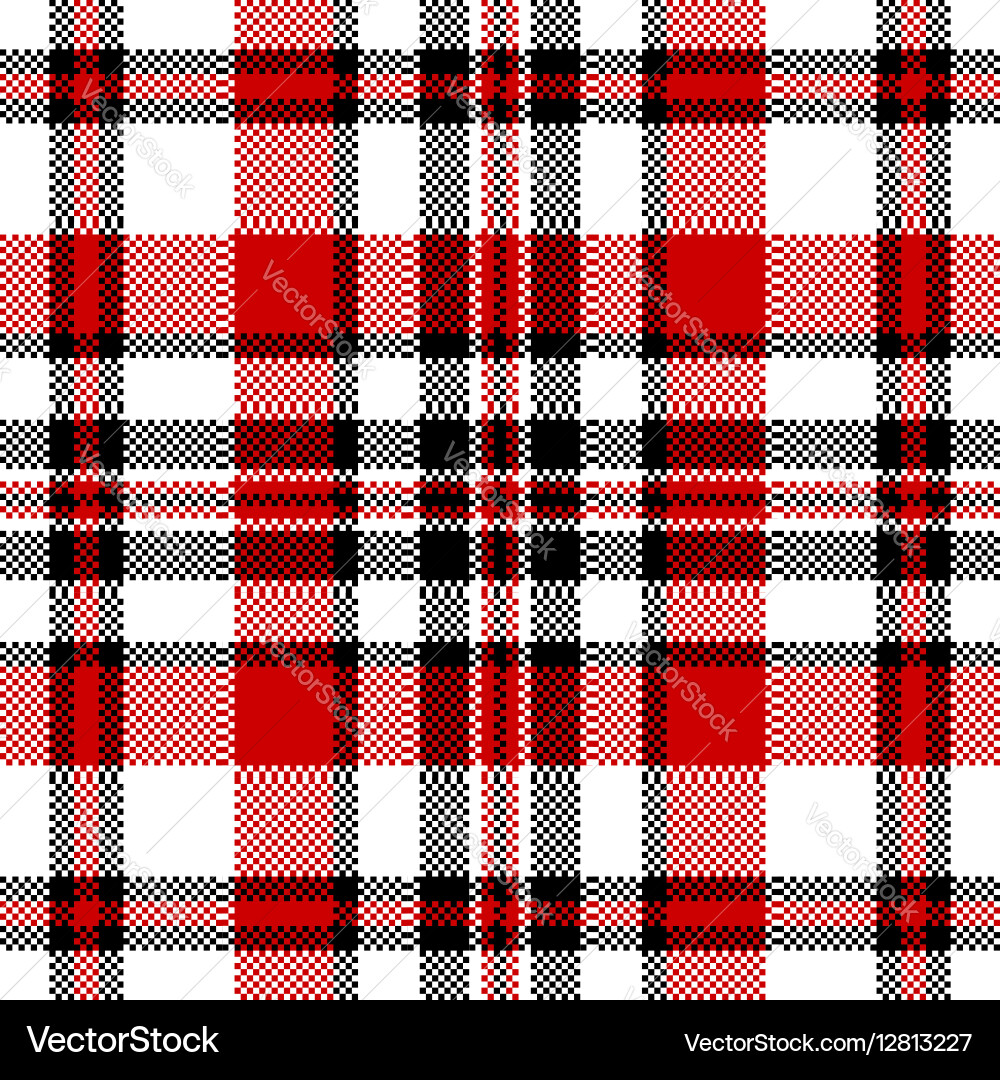 White red check square pixel seamless pattern vector image