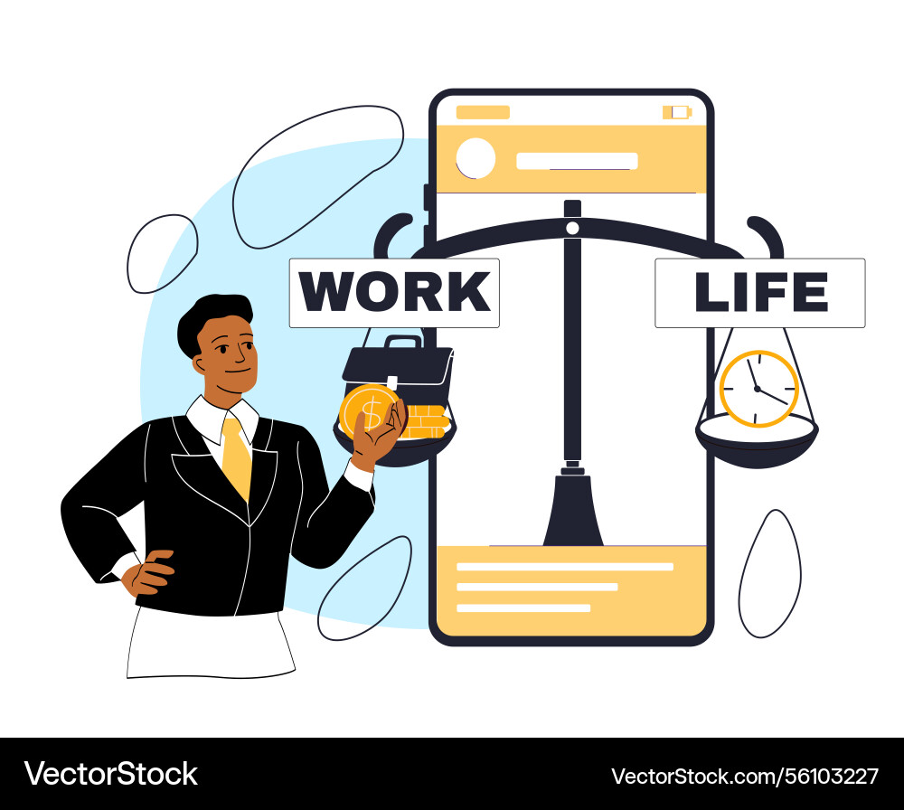 Work-life balance concept Royalty Free Vector Image
