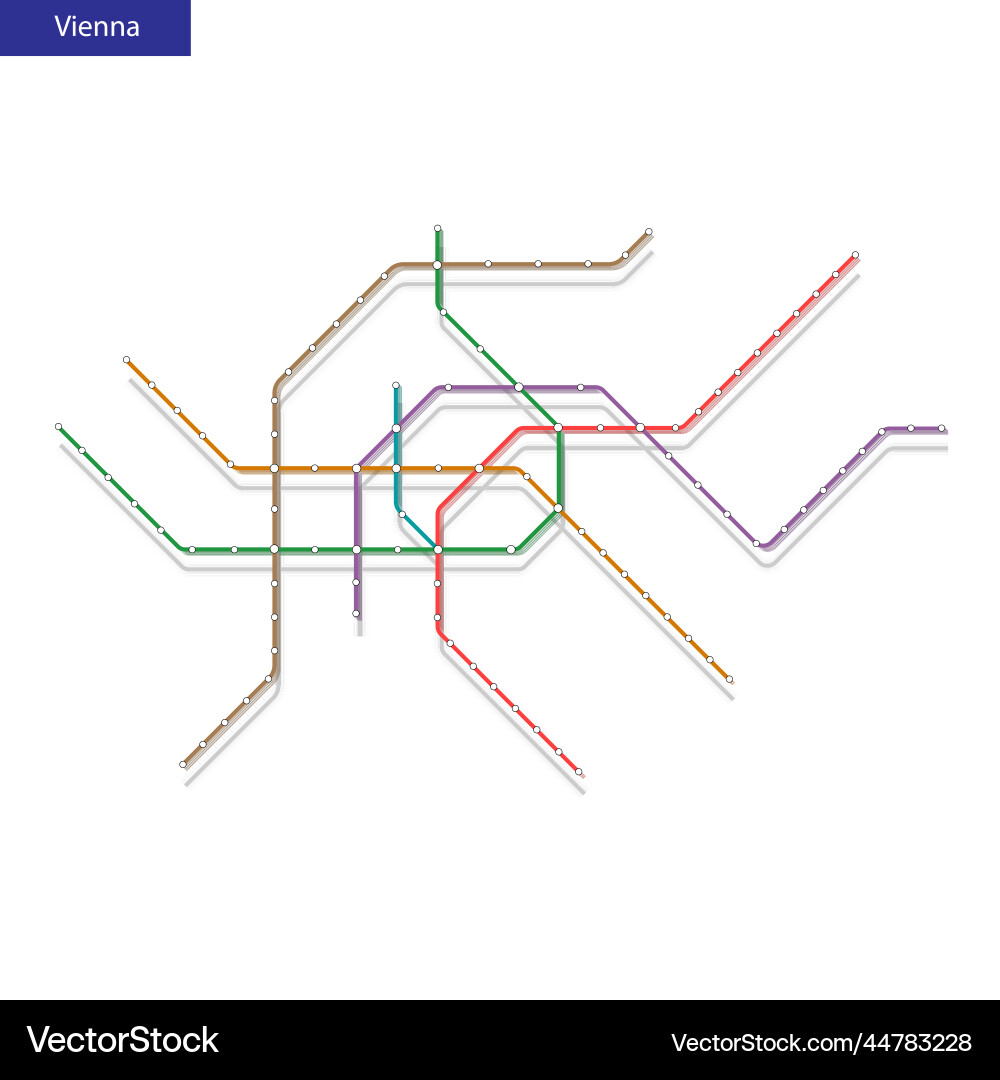 3d isometric map of the vienna metro subway 3d isometric map of the vienna metro subway vector image