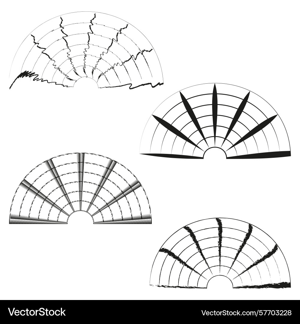 Abstract fan patterns distorted radar display Abstract fan patterns distorted radar display vector image