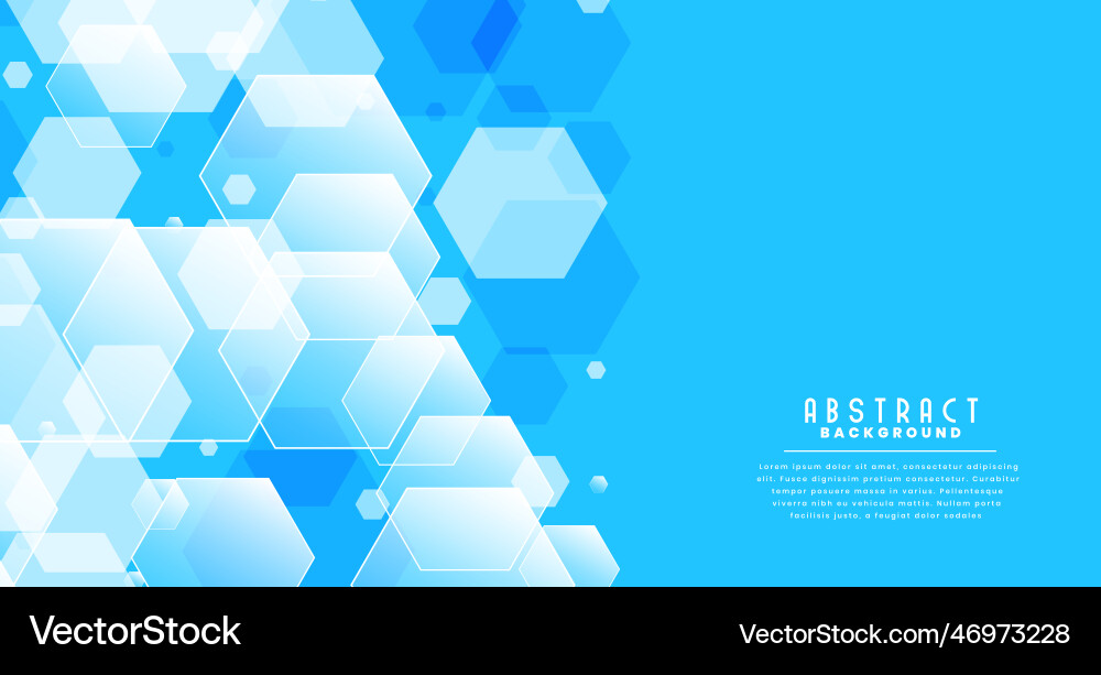 Abstract glowing hexagonal pattern on blue Vector Image