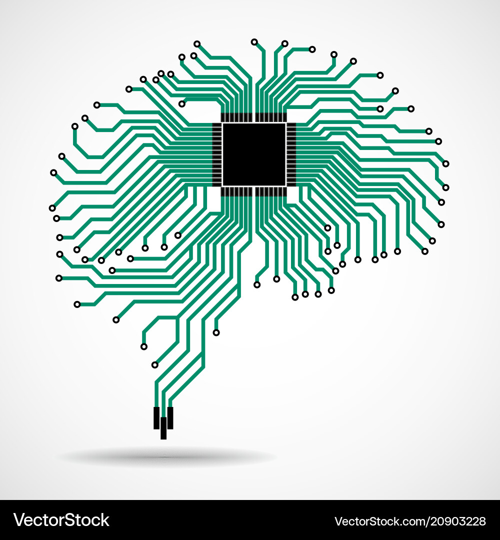 Abstract technological brain cpu Abstract technological brain cpu vector image
