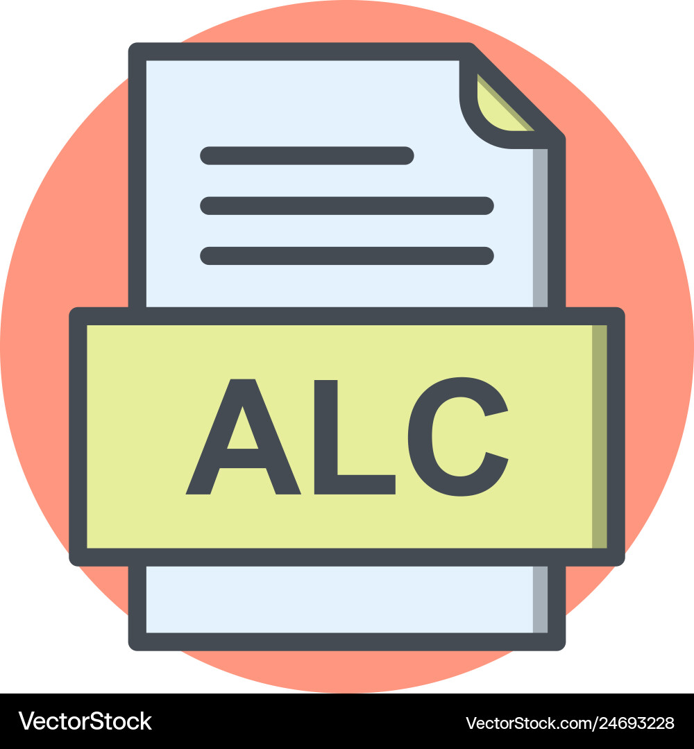 Alc file document icon vector image