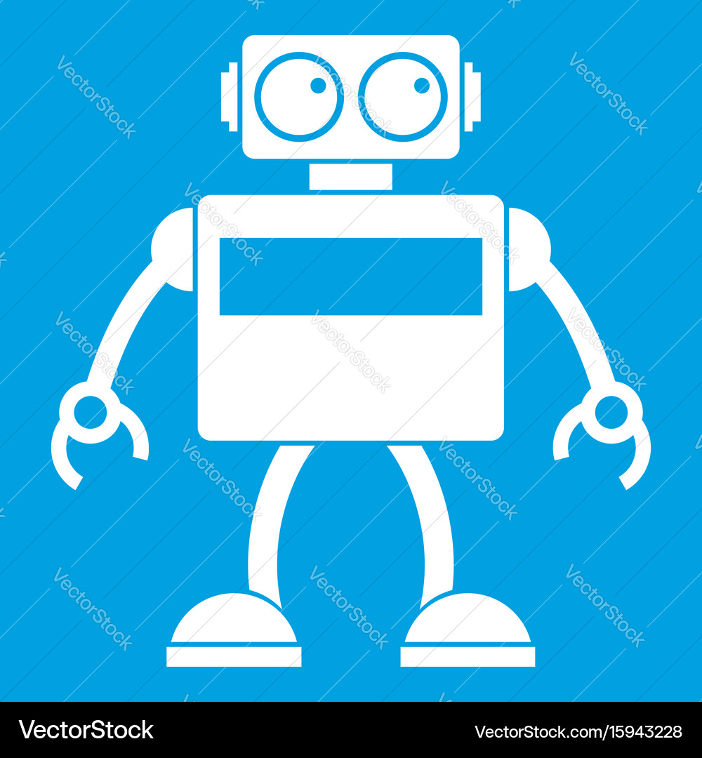 Android robot icon white vector image
