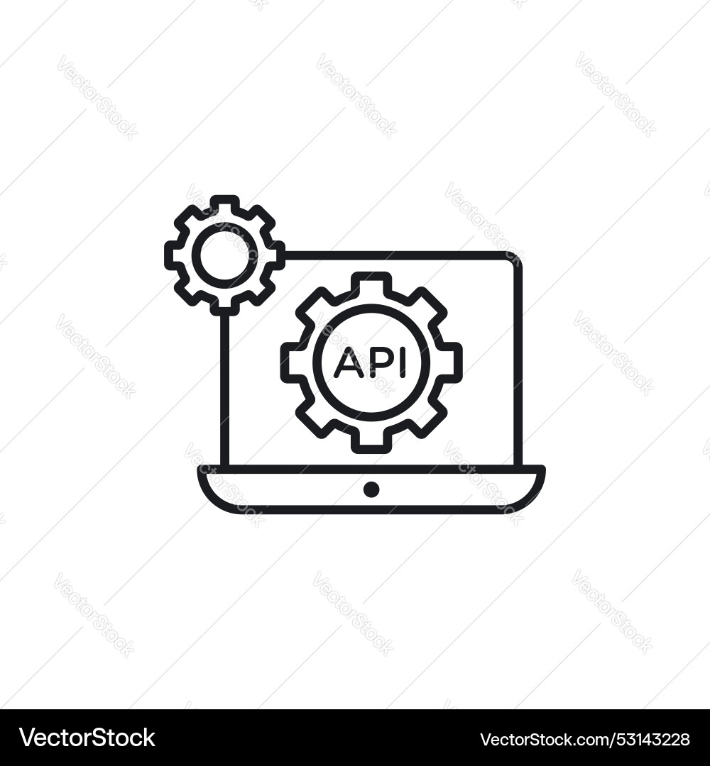 Api icon symbol on white background Api icon symbol on white background vector image