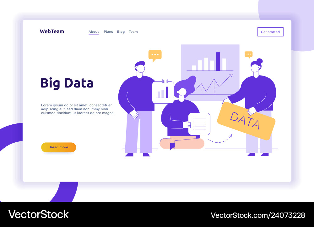 Big data web page banner concept design Big data web page banner concept design vector image