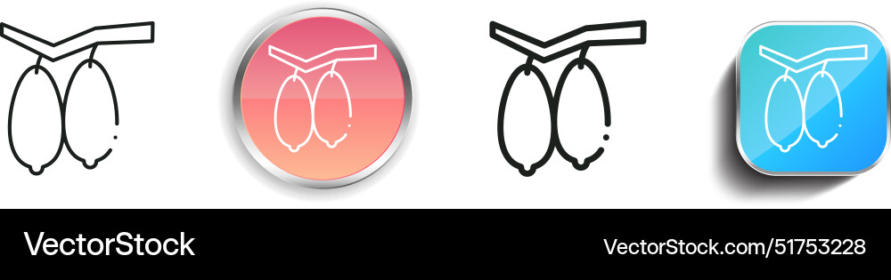 Bilimbi icon thin linear regular and button style Bilimbi icon thin linear regular and button style vector image