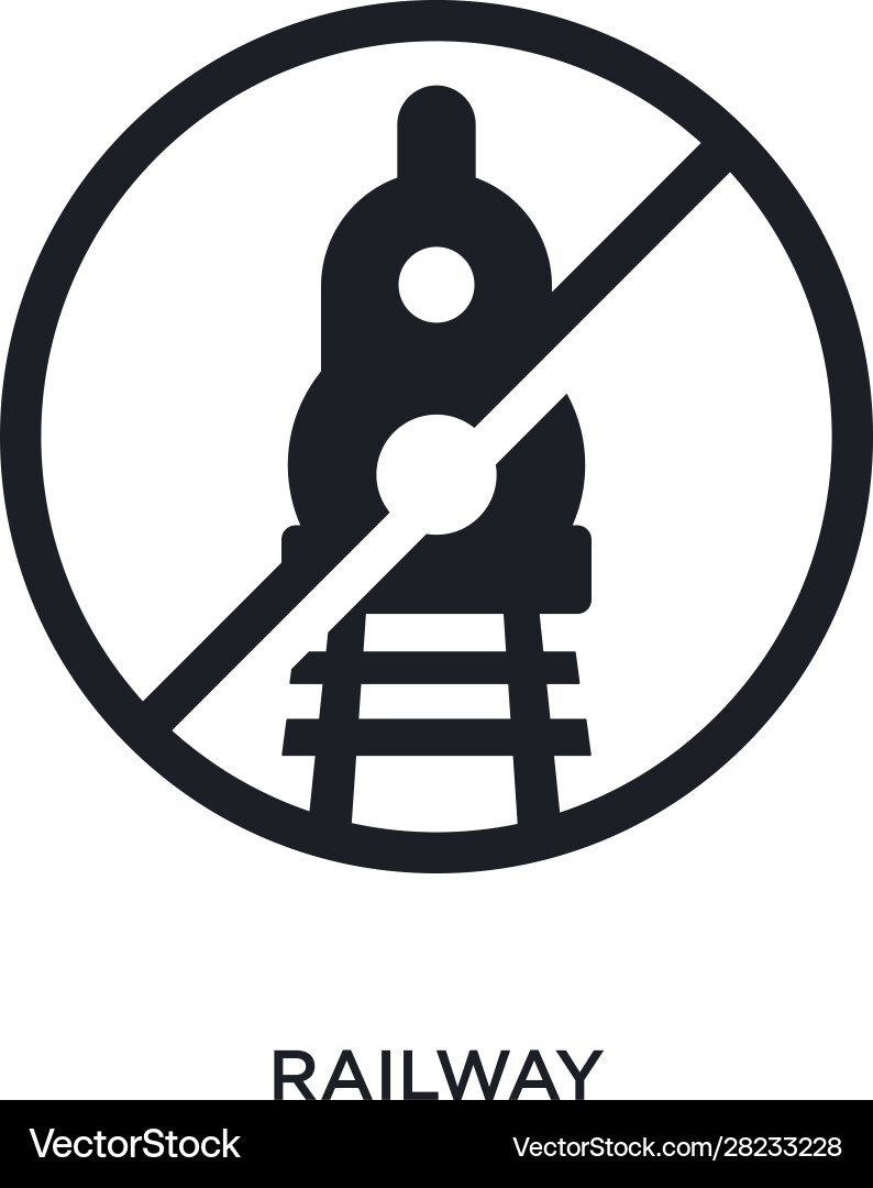Black railway isolated icon simple element from Vector Image