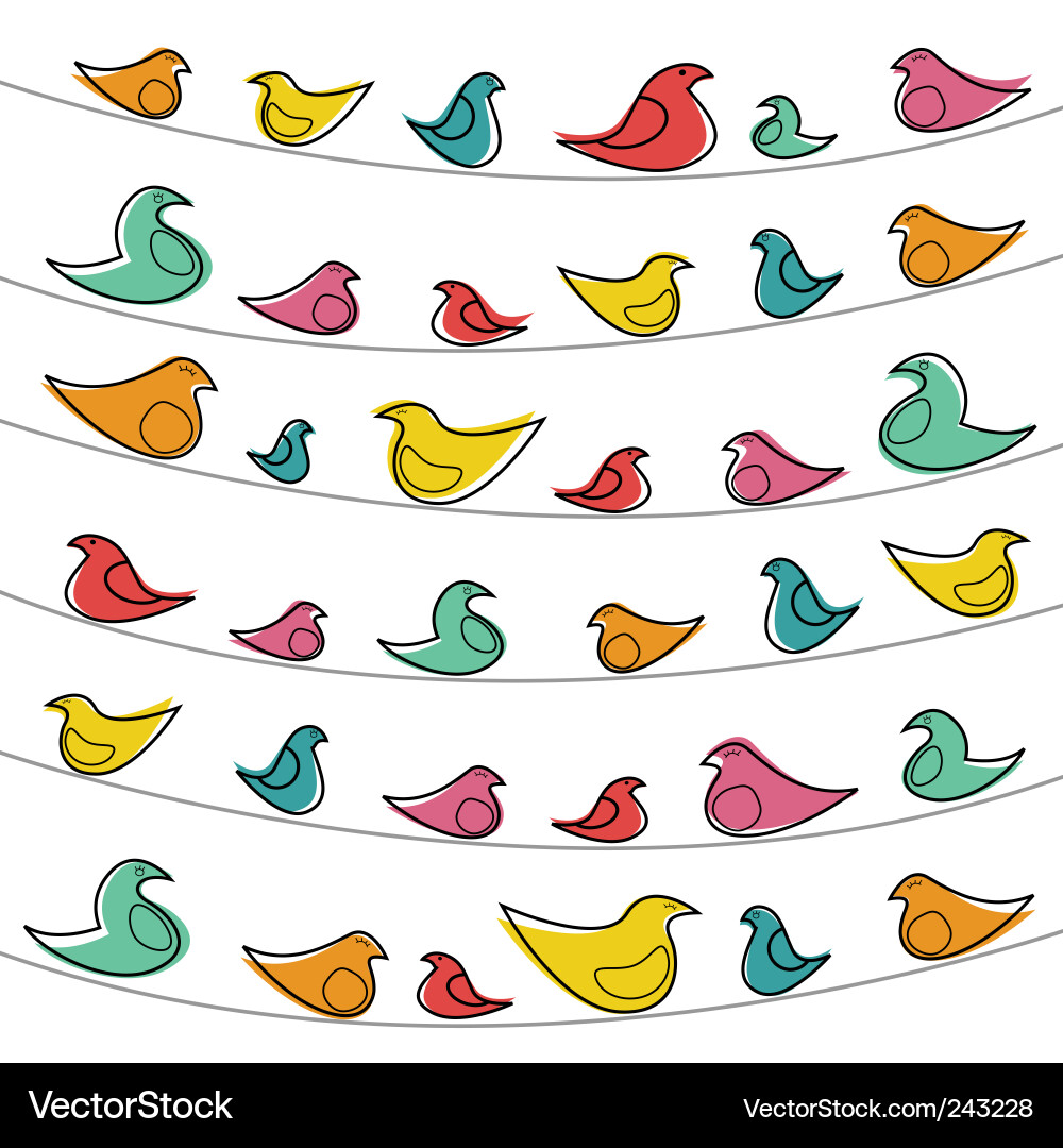 Charming Bird Pattern Vector Image