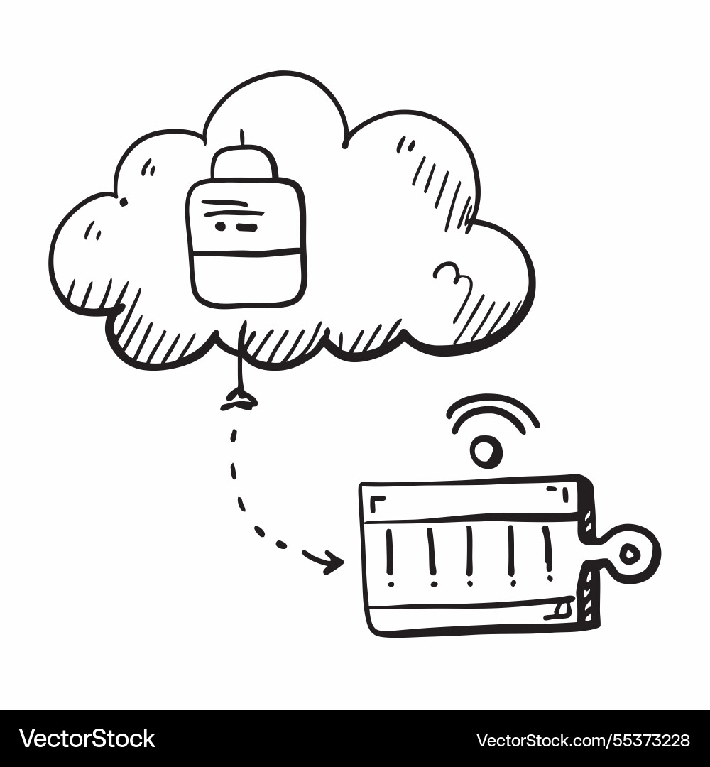 Cloud and router with network wording concept Cloud and router with network wording concept vector image