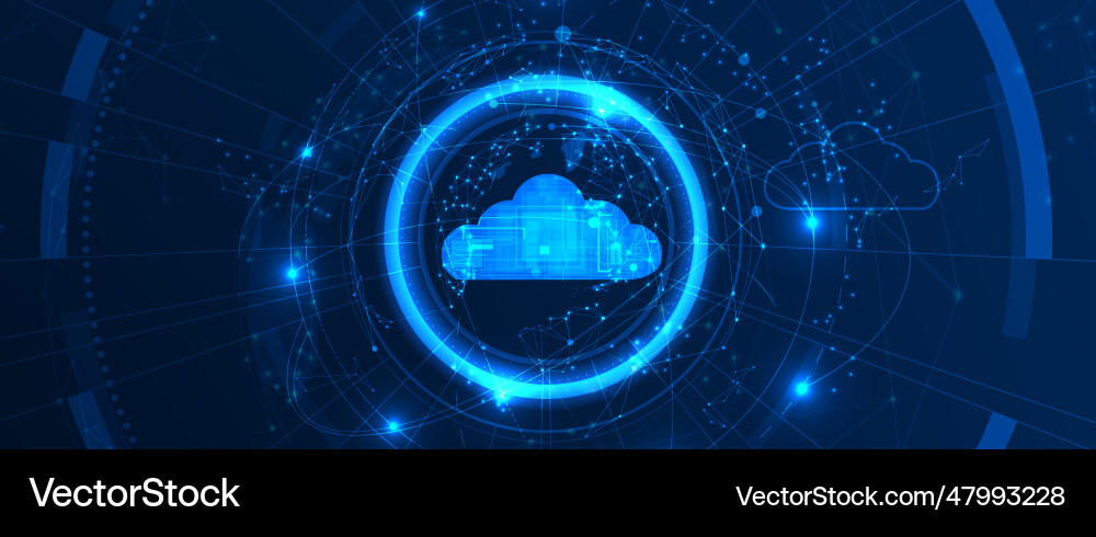 Cloud-Technologie integriertes digitales Webkonzept Cloud-Technologie integriertes digitales Webkonzept vektorbild