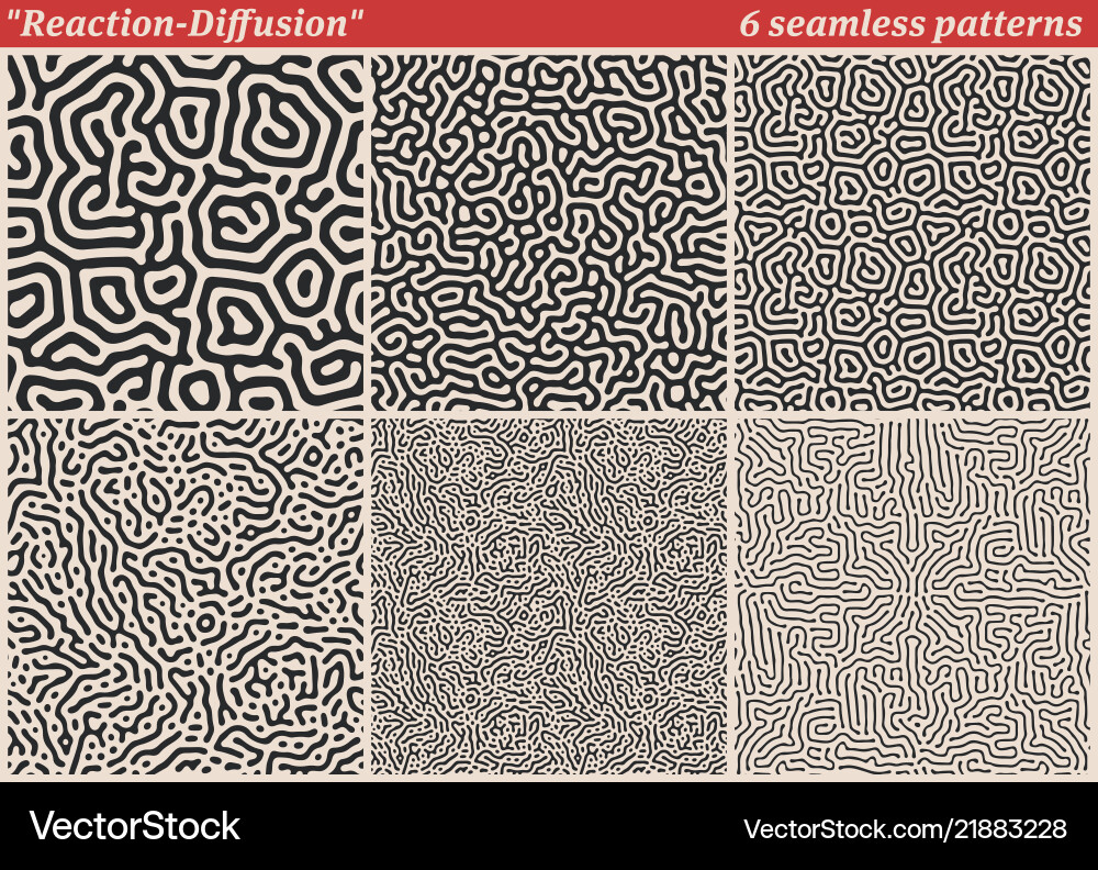 Diffusion Reaction Patterns vector image
