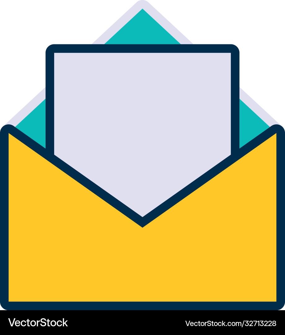 Document envelope icon line and fill style vector image