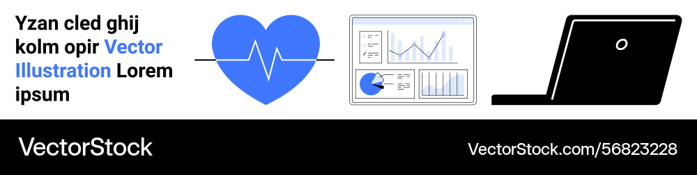 Heartbeat data dashboard and technology Vector Image