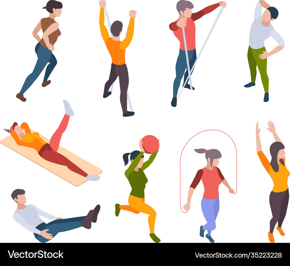 Home Fitness & Yoga Workout Vector Image