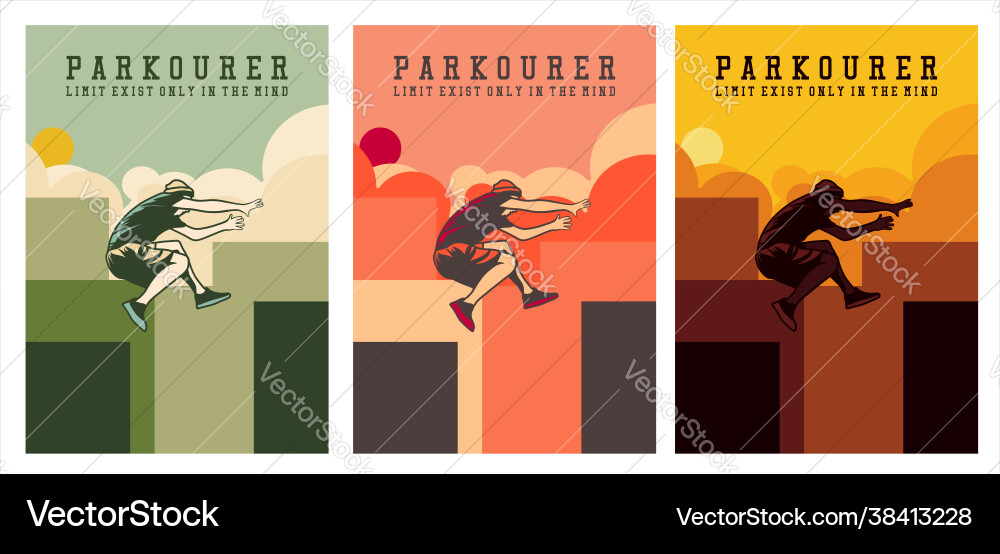 Parkour Poster - Limitless Potential Vektorbild