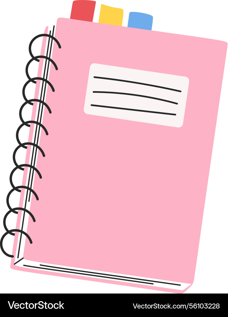 Personal notebook hand-drawn stationery doodle Vector Image