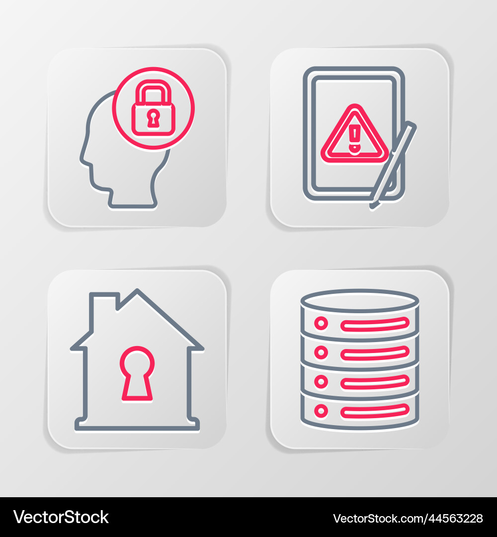 Set line server data web hosting house under Set line server data web hosting house under vector image
