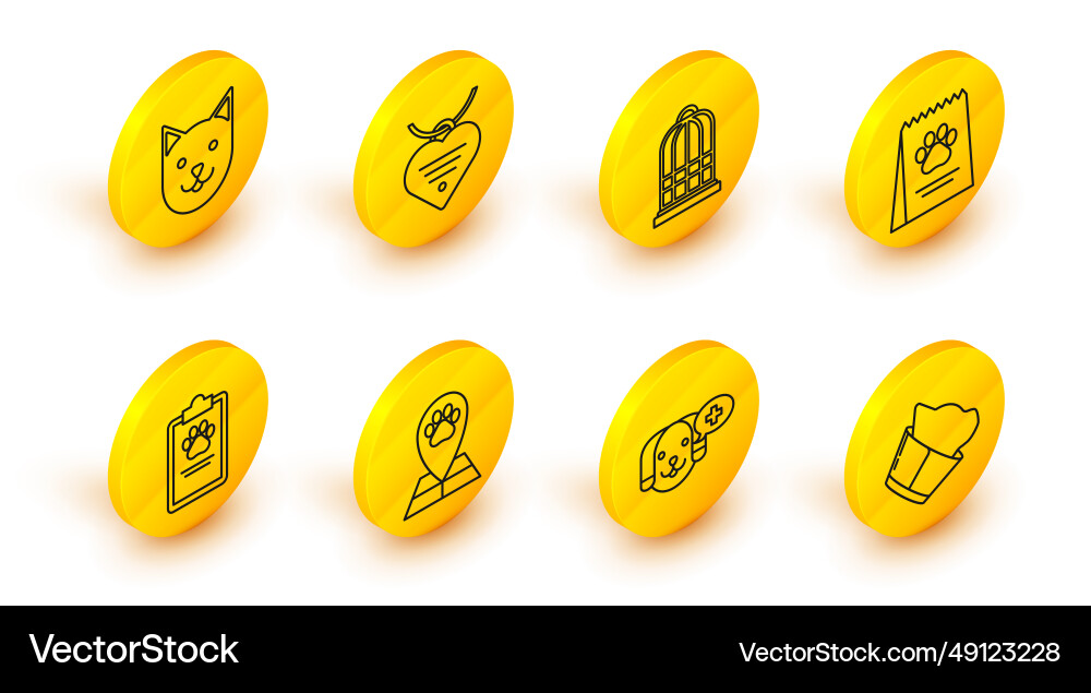 Set line veterinary clinic symbol map pointer Set line veterinary clinic symbol map pointer vector image
