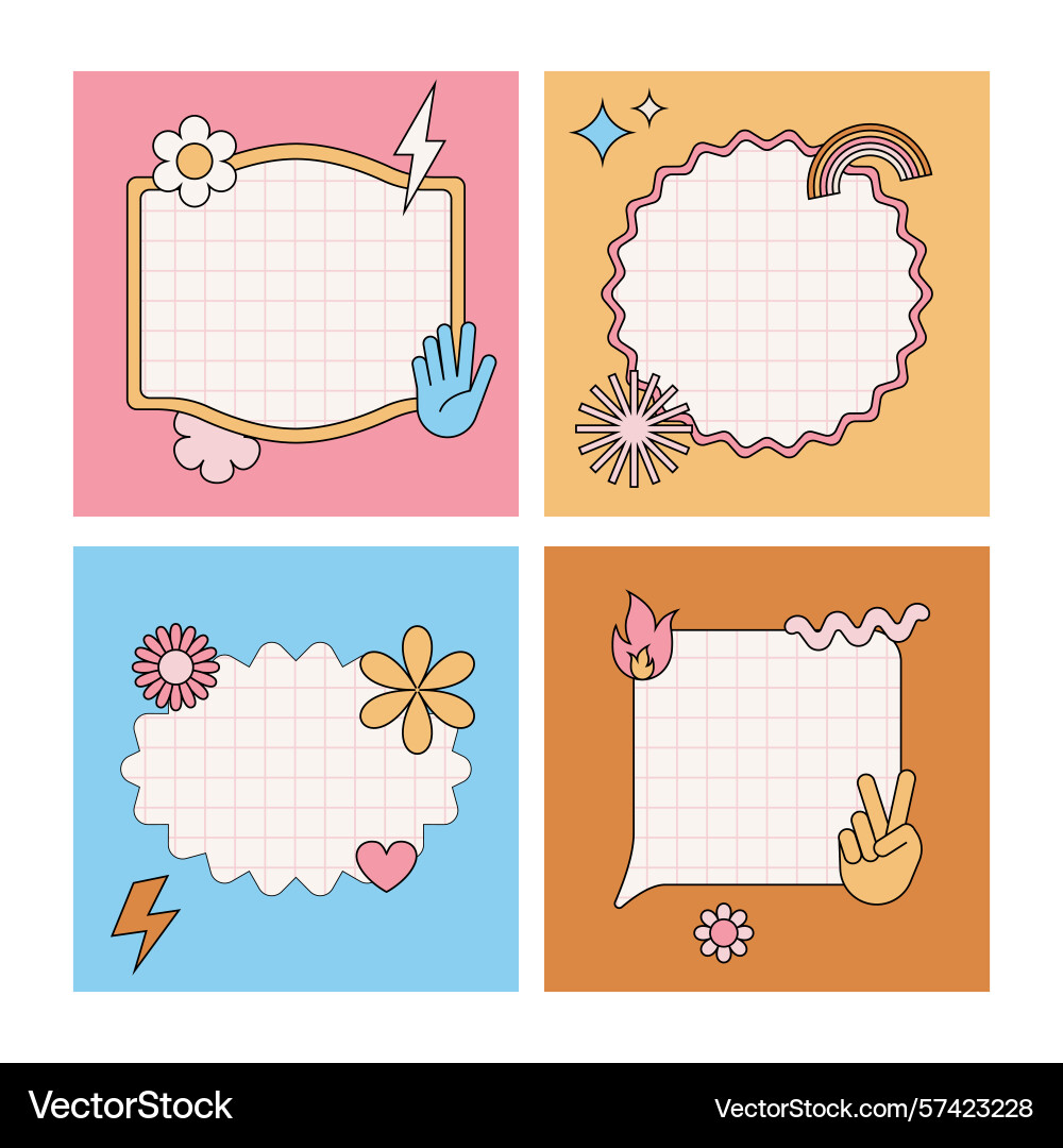 Set of design elements patches and stickers Set of design elements patches and stickers Vector Image