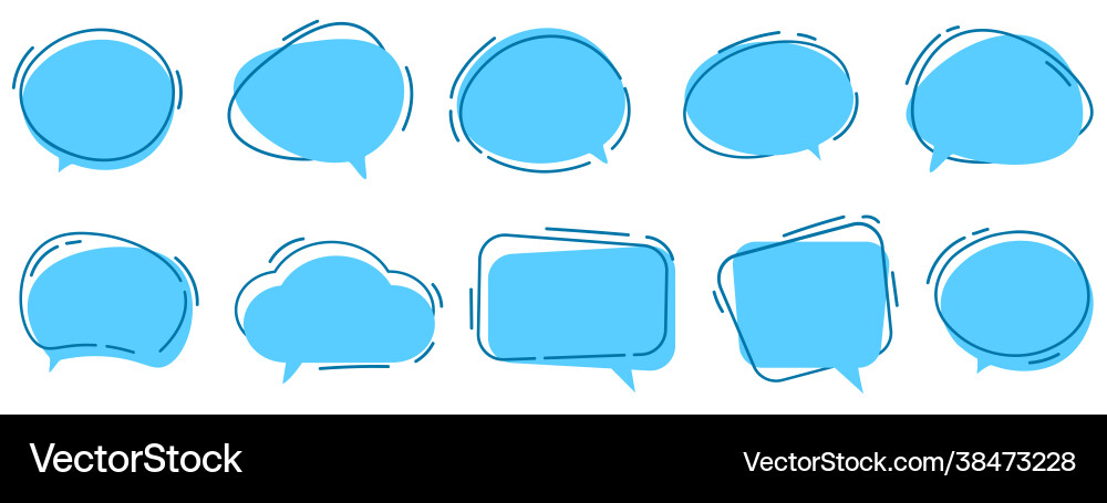 Set speech bubbles dialog box icon Set speech bubbles dialog box icon Vector Image