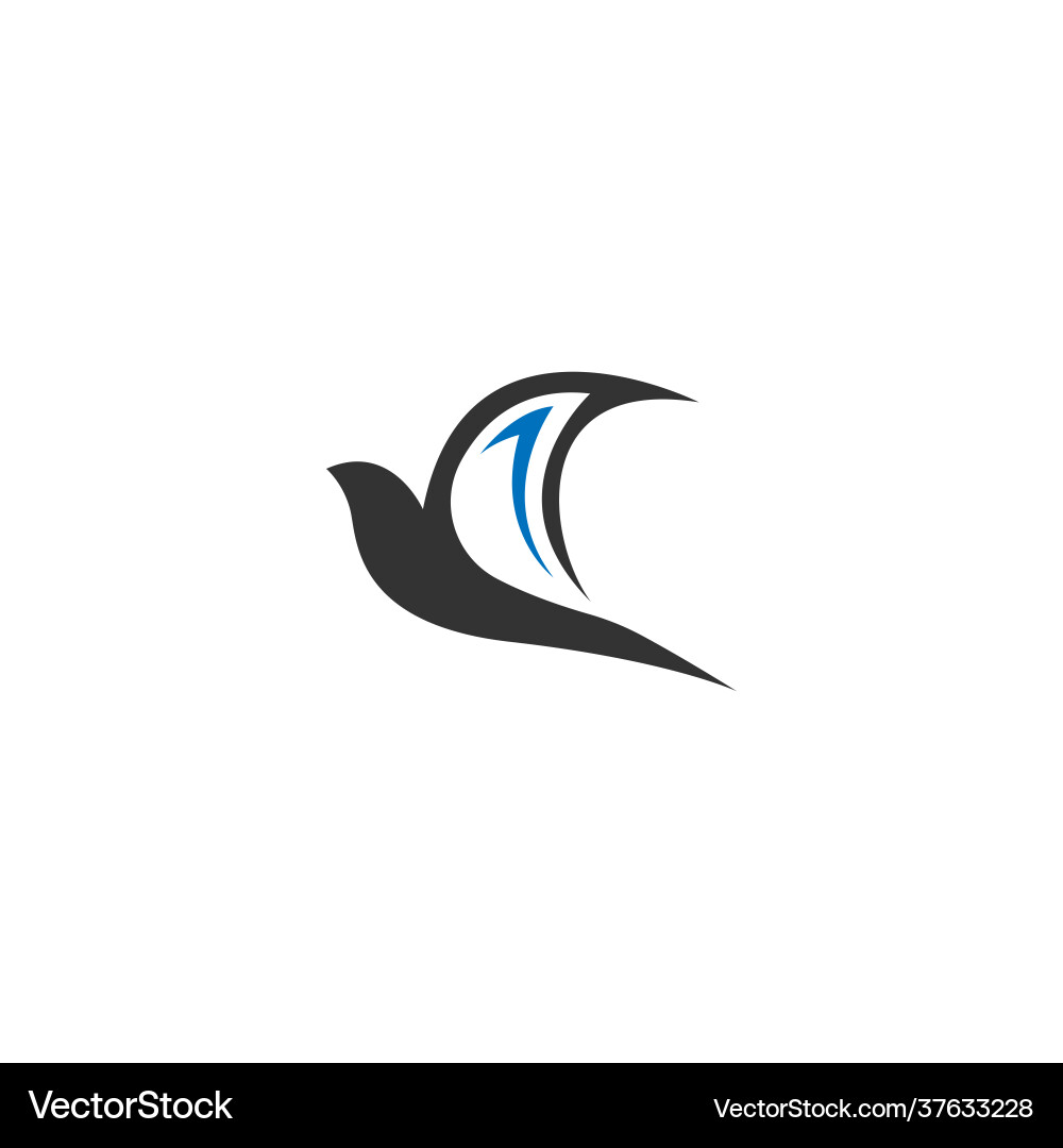 Simple design swift bird logo icon template Vector Image