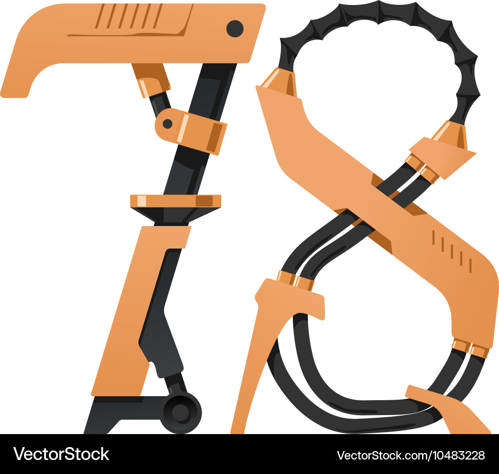 Steampunk Number Font vector image