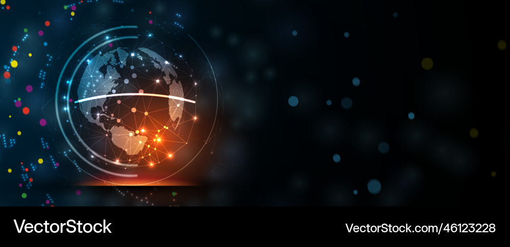 Technology data background idea of global Technology data background idea of global vector image