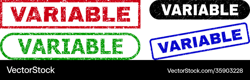 Variable rectangle stamps with unclean texture vector image
