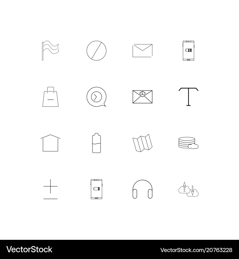 Web applications linear thin icons set outlined Vector Image