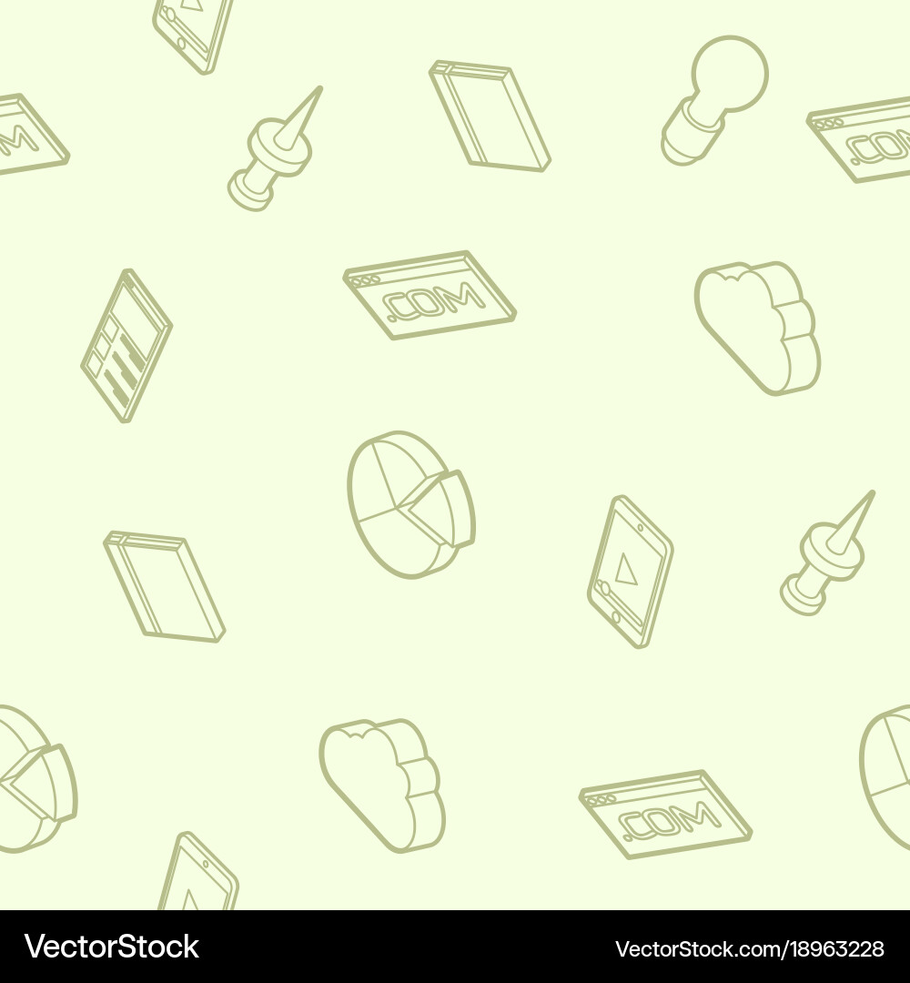 Web design color outline isometric pattern vector image