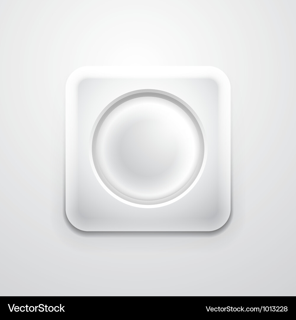White mobile app icon with empty circle vector image