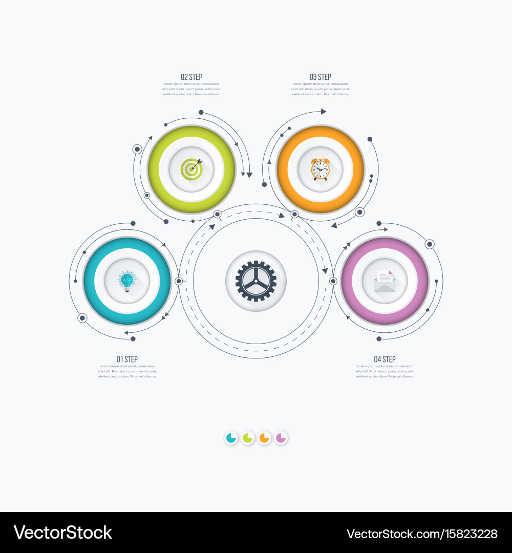 Workflow Diagram Template with Circles Vector Image