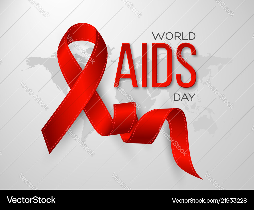 World aids day concept realistic awareness red World aids day concept realistic awareness red vector image