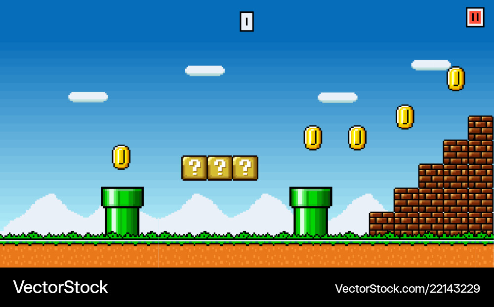 8-bit Pixel Platformer Game Asset vector image