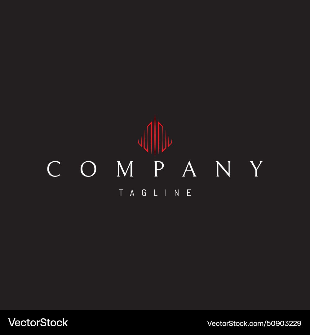 A red logo with an abstract image Vector Image