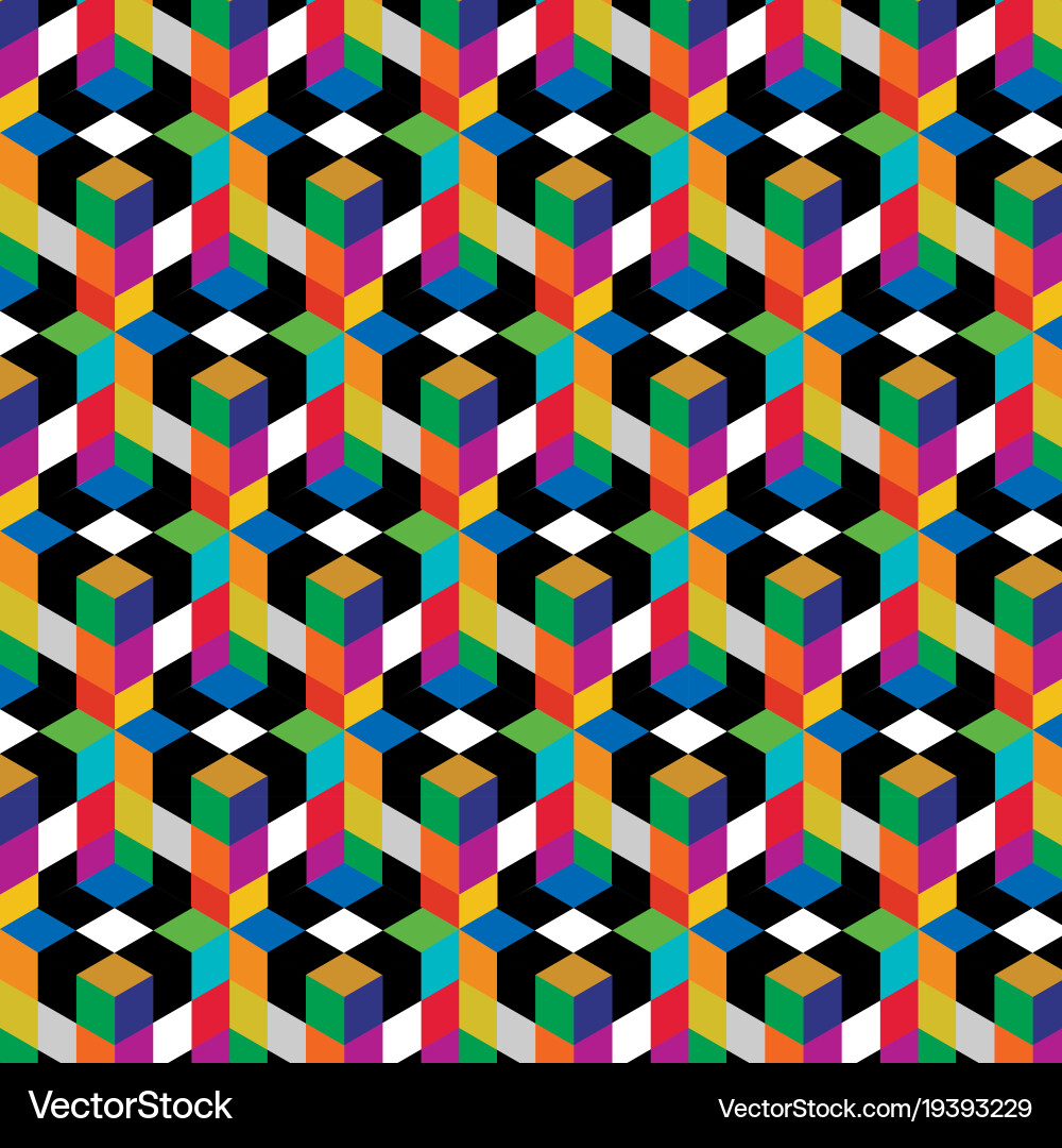 Abstract cube pattern colorful design geometric Vector Image