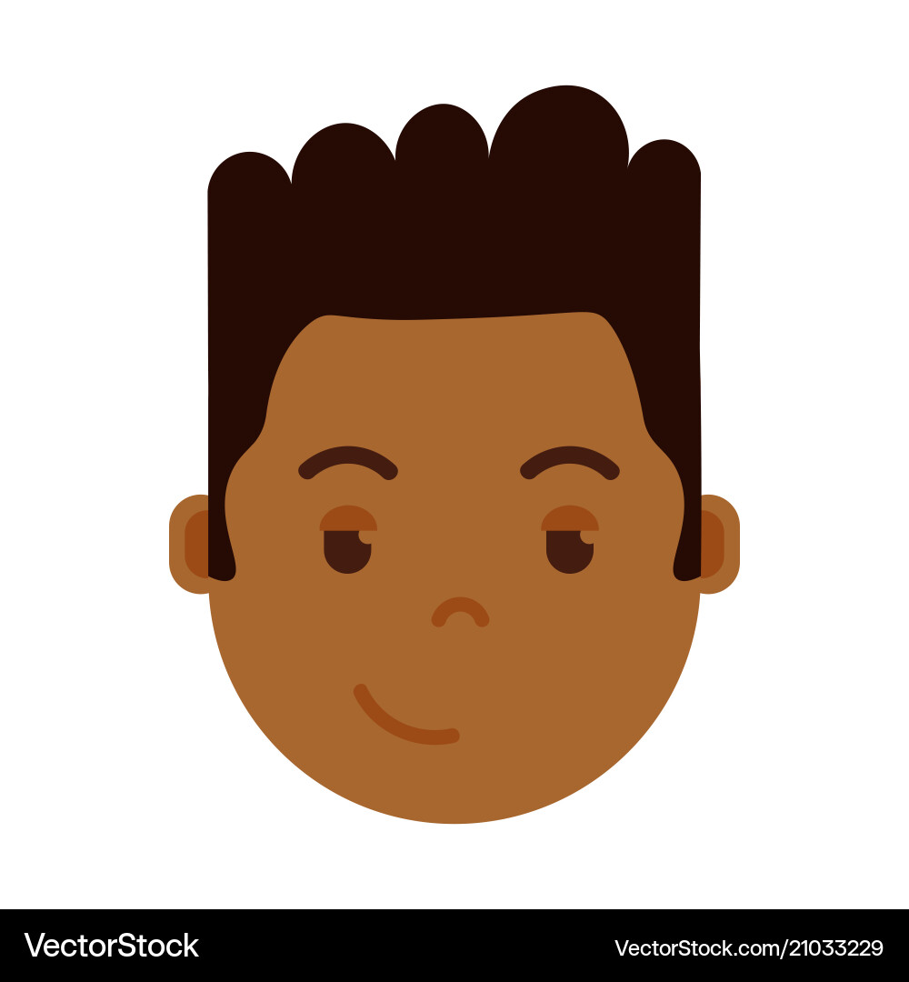 African boy head emoji personage icon with facial African boy head emoji personage icon with facial vector image